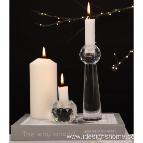 Splicing Clear Crytal Candle Holder